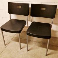 2 sedie IKEA Herman nere – struttura in metallo