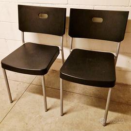 2 sedie IKEA Herman nere – struttura in metallo
