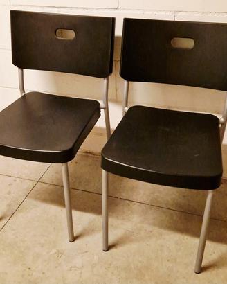 2 sedie IKEA Herman nere – struttura in metallo