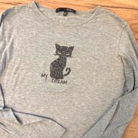 Les Copains swarovsky sweater size 46 with cat