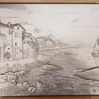 Quadro Paesaggio Marino in Argento 925