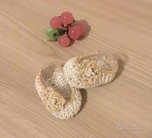 Scarpette neonata in cotone, soletta 8 cm