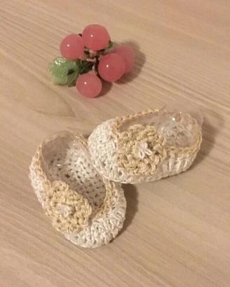 Scarpette neonata in cotone, soletta 8 cm
