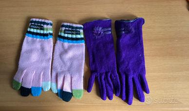 Due paia di guanti per donna/bambina per il freddo