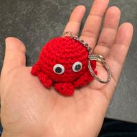 Portachiavi polpo rosso hand made uncinetto