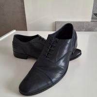 Scarpe inglesina con lacci, pelle blu n. 45