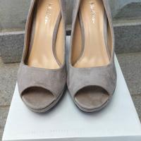 Scarpe alte con plateau grigio