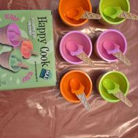 set 6 coppette gelato con cucchiaio