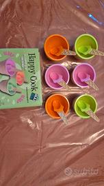 set 6 coppette gelato con cucchiaio
