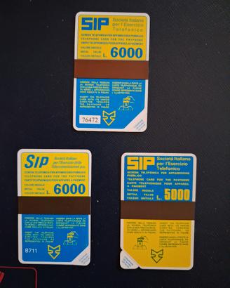 n 3 schede telefoniche sida nuove