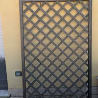 6 pannelli legno grigliato e 7 pali sostegno