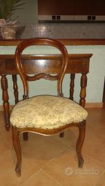 SEDIA E TAVOLINO NOCE FINE XIX