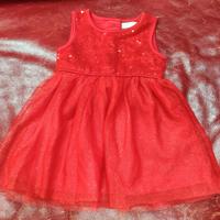 abitino neonata rosso  con paillettes 