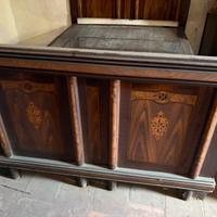 Mobile letto in legno con rete materasso in ferro