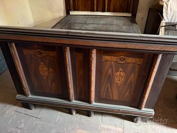 Mobile letto in legno con rete materasso in ferro