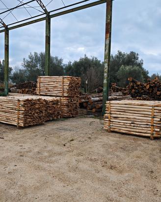 PALI IN LEGNO DI ACACIA TONDI PER RECINZIONI