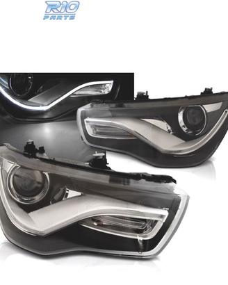 FARI AUDI A1 10-14 CON LUCI DIURNE A LED NERI