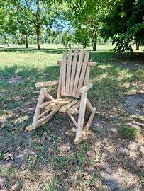 Sedia dondolo giardino/ interni legno di abete
