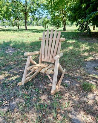 Sedia dondolo giardino/ interni legno di abete