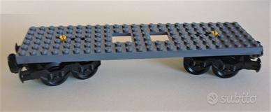 LEGO Train - Vagone Pianale Base Custom MOC NUOVO