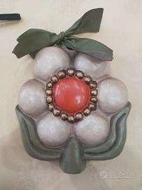 Formella fiore ceramica Thun