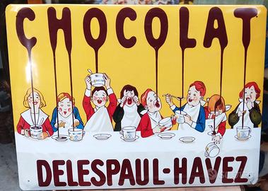 Quadro pubblicità in latta Chocolat