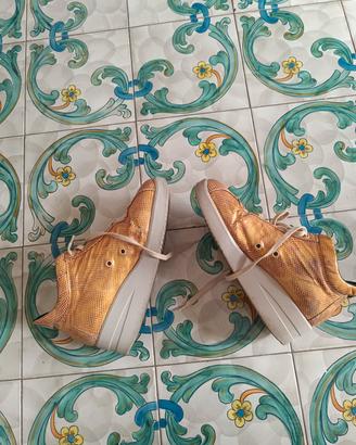 Ruco Line Sneakers con Zeppa Interna Oro/Bronzo