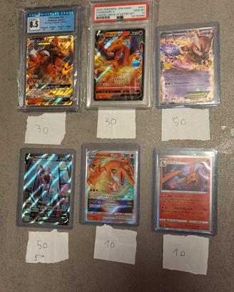 Carte Pokémon Charizard Pikachu Mewtwo
