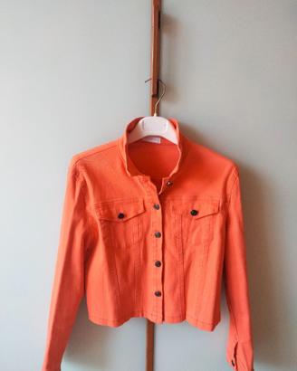 Giubbino jeans da donna colore arancio
