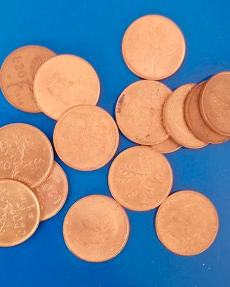 15 monete da 20 Lire - Vari anni