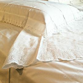 completo letto mussola sangallo e ricami vintage 
