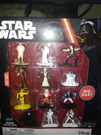 Star Wars Nanofigs 12 Mini Personaggi in Metallo