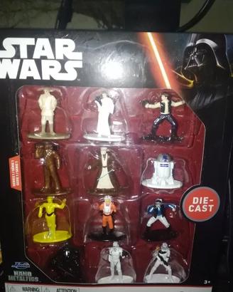 Star Wars Nanofigs 12 Mini Personaggi in Metallo