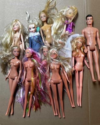 Lotto Barbie 11 bambole + 3 playset Mattel