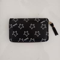 Dodo Portafoglio monete zip pelle nera con stampa 