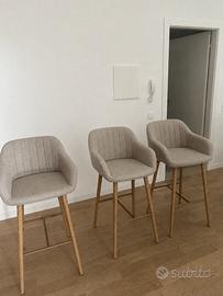 Sgabello Bar ADSLEV beige/rovere naturale - NUOVO