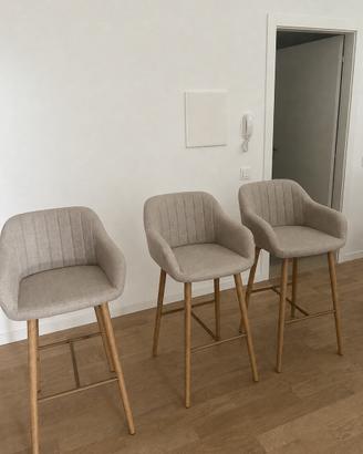 Sgabello Bar ADSLEV beige/rovere naturale - NUOVO