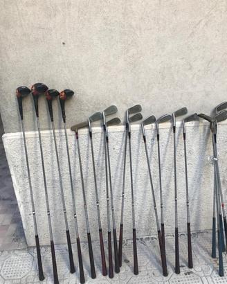 Set mazze da golf con borsa, carrello e ombrello