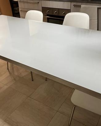 Tavolo cromato/lucido bianco Torsby - Ikea 180x85