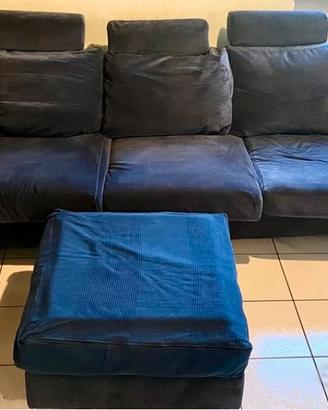 divano 3 posti con pouf