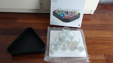 Bicchierini shotglas biliardo con vassoio tiger