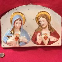 formella in ceramica dipinta sacro cuore