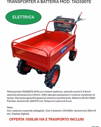 Carriola elettrica portatat 500 kg