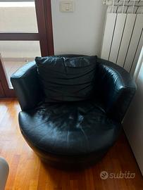 poltrone in pelle nero