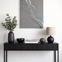 Quadro acrilico su tela, texture e foglia argento