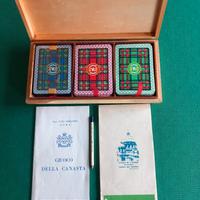 Cofanetto carte canasta vintage