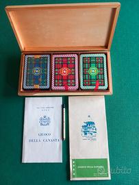 Cofanetto carte canasta vintage