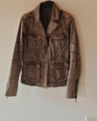 Giacca Extyn stile militare safari marrone donna
