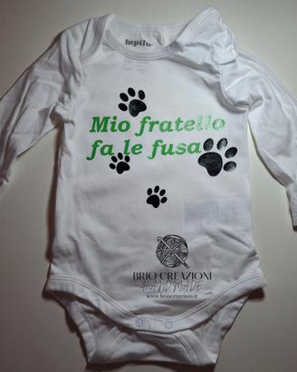 body neonato con scritte personalizzate