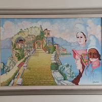 Quadro a olio Carnevale in Costiera